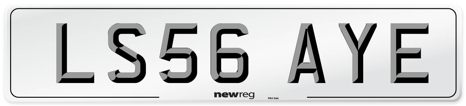 LS56 AYE Number Plate from New Reg